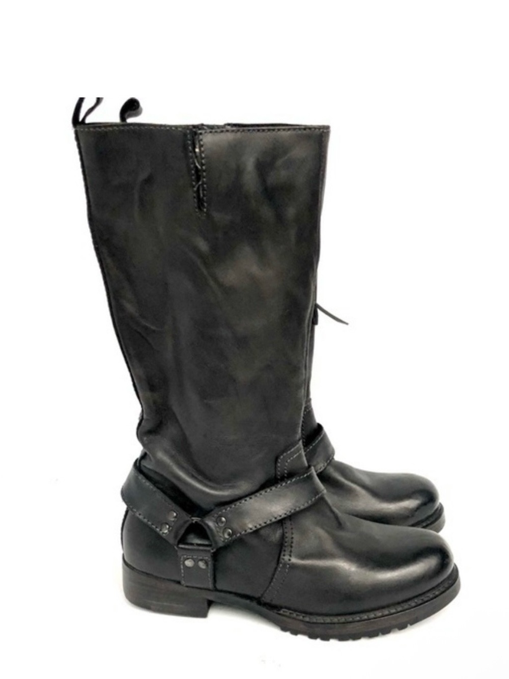 VINTAGE FOUNDRY Co. Black Leather Harness Boots Women’s 9 NWOT